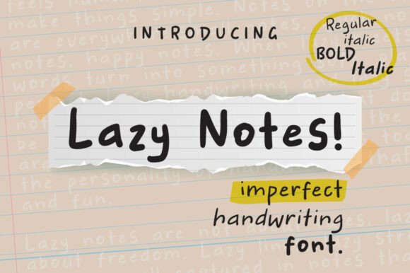 Lazy Notes Font for Business Branding